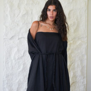 Jet Black - Braided Linen Robe Braided Linen Robe